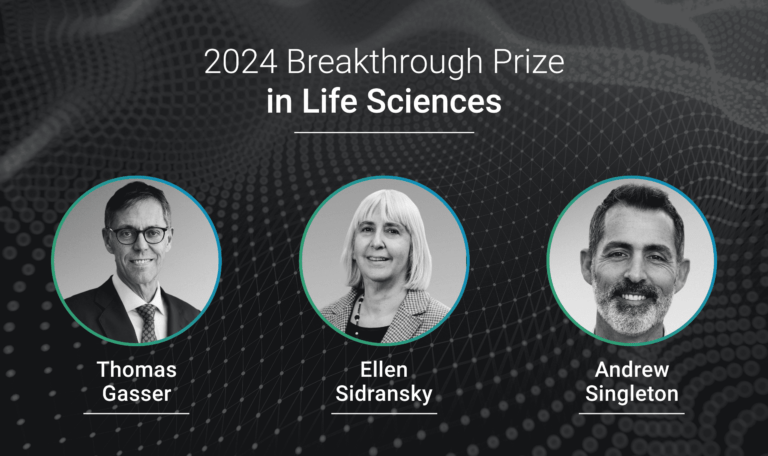 Image of the winners of the 2024 Breakthrough Prize in Life Sciences on a gary and black background.